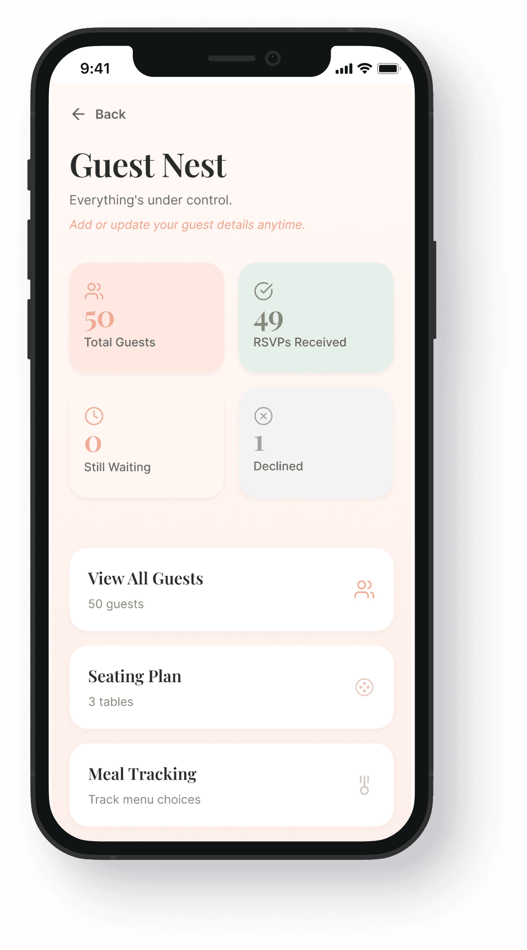Do Tell The Bride guest management view